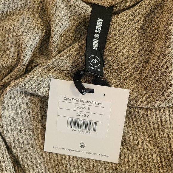 Agnes and Dora Open Front Cardigan Thumbhole Coco Ruffle Sleeve XS NWT Long - Picture 3 of 6